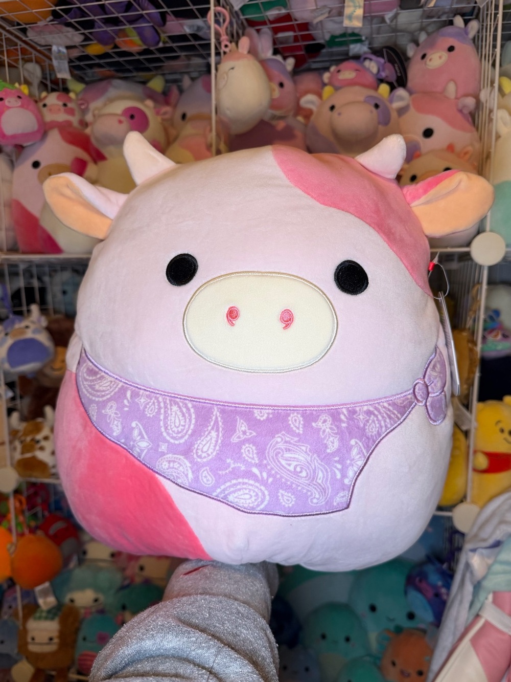 Squishmallows Squishmallow Reshma the Pink Cow w/Bandana 14" Stuffed Plush